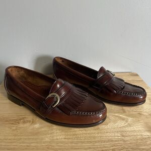 COLE HAAN MENS BROWN PINCH BUCKLE KILTIE LOAFERS DRESS SHOES SZ 10.5 D